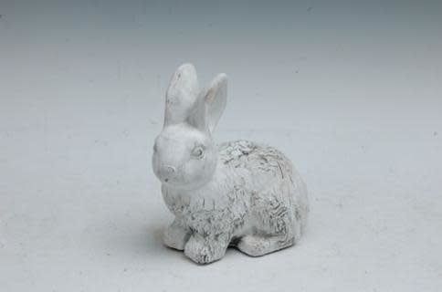 Statuary Rabbit/Bunny Birch-Look Lrg 8&quot;L Cement