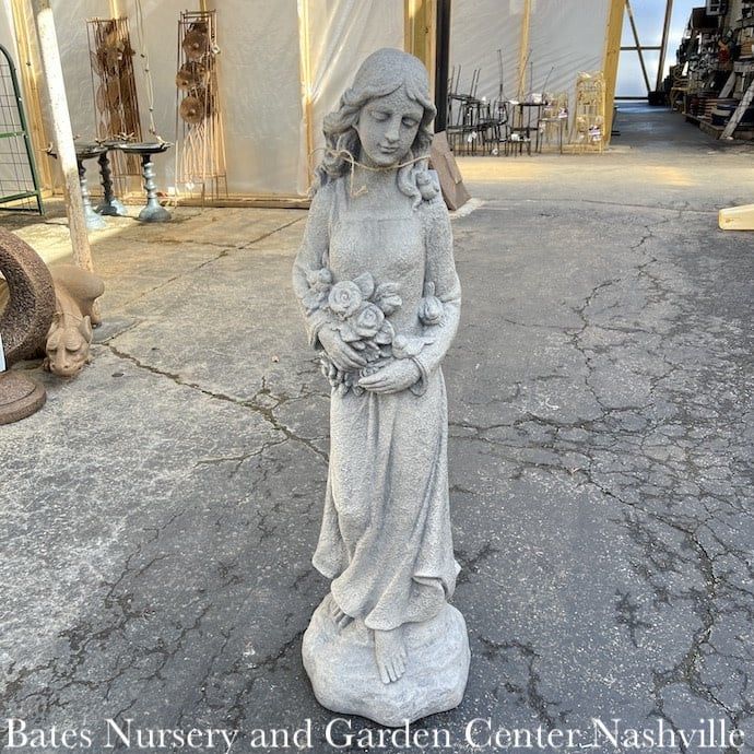 Statuary Springtime Flower Girl 40&quot;h