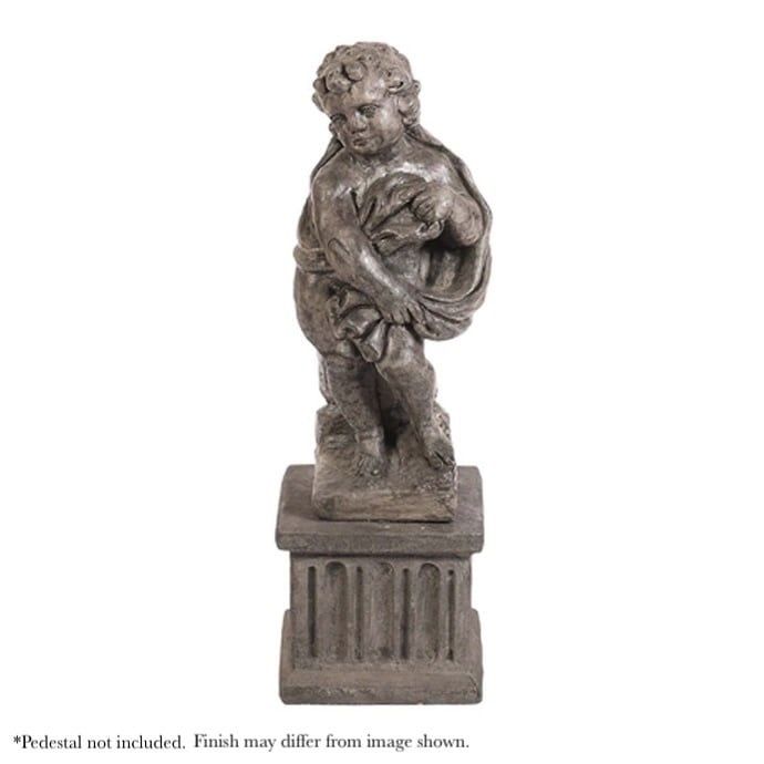 Statuary Winter Season Cherub 10x8x26H