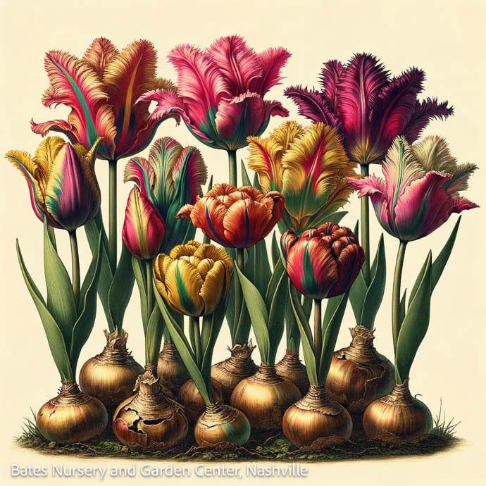 Bulb Tulip New Santa / Red w/White edges Fringed 7/pk