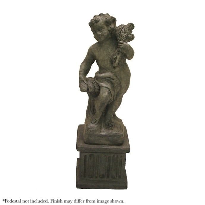 Statuary Fall Season Cherub 10x8x26H