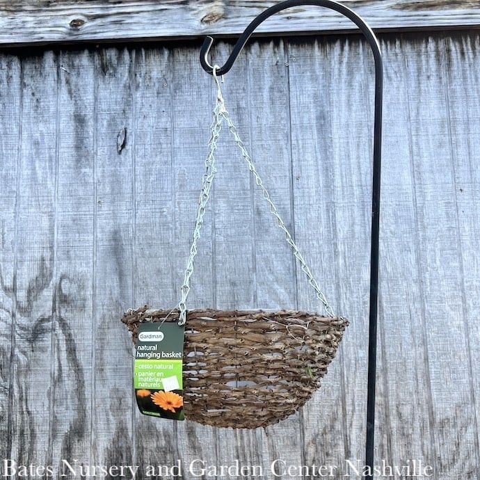 14&quot; Hanging Basket Rattan Rustic Gardman