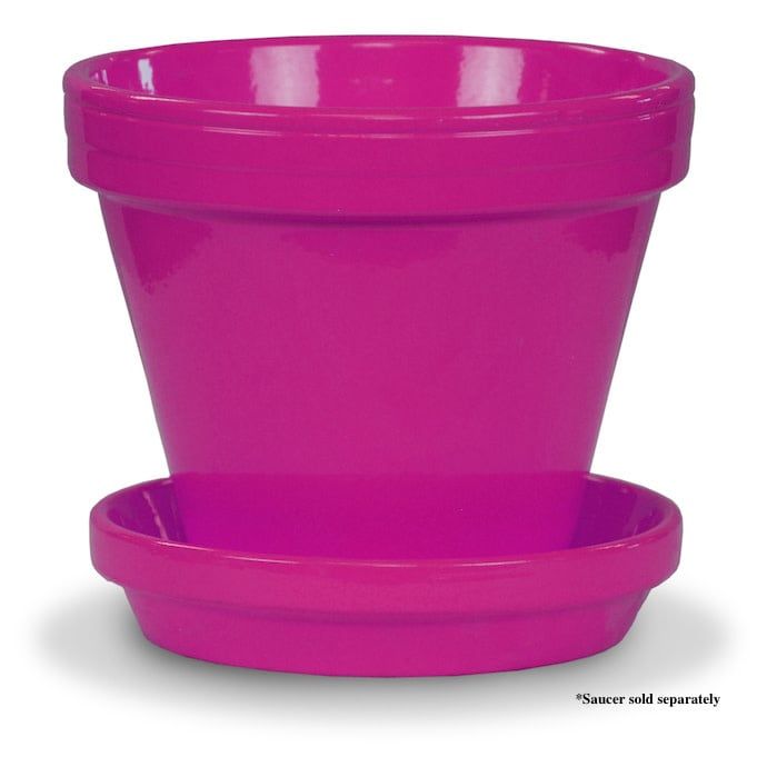 Pot 8&quot; Glazed Standard Raspberry