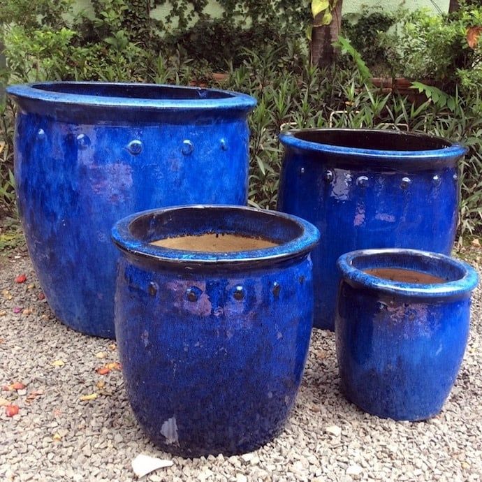 Pot Village Planter w/Dots Lrg 19x19 Asst