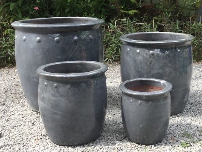 Pot Village Planter w/Dots Lrg 19x19 Asst