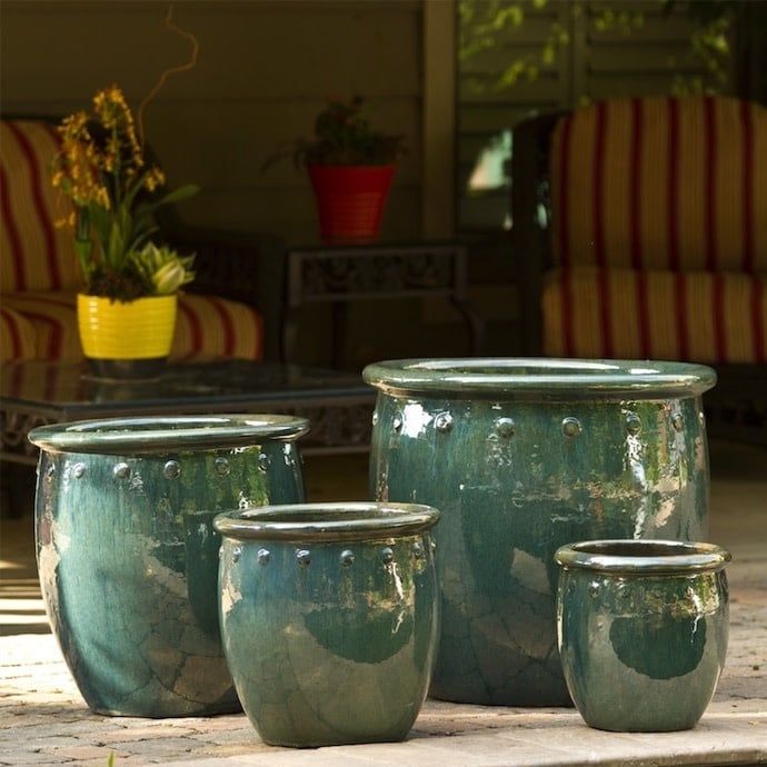 Pot Village Planter w/Dots Lrg 19x19 Asst