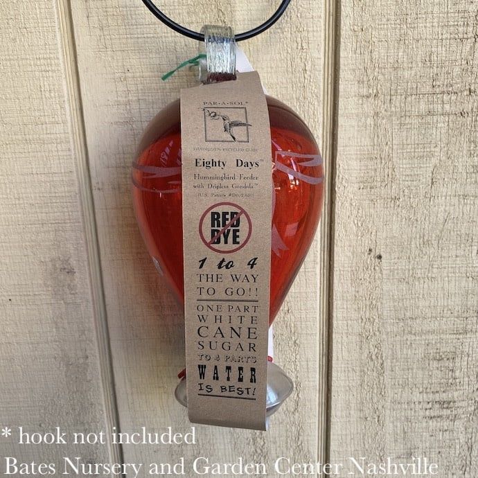 Bird Feeder Hummingbird Feeder Eighty Days Red Glass