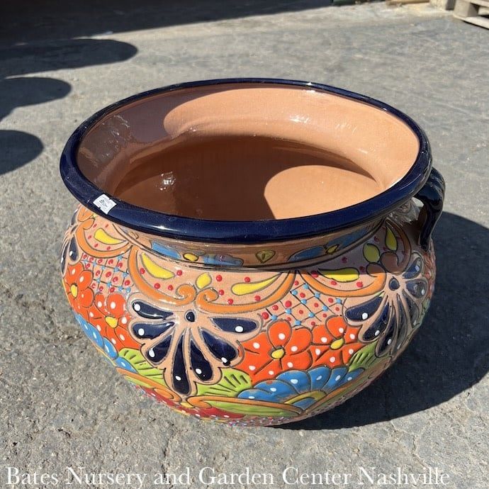 Pot Vase Squat w/2 Handles XLG 15x14 Talavera