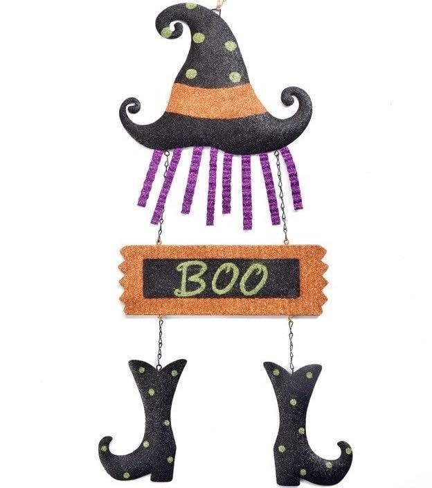 Halloween Sign Witch Boo 11x24 Metal