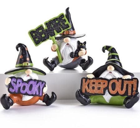 Halloween Statuary/Figurine Gnome 4x2x4 Asst