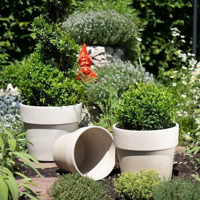 Pot Calima 8.25-8.5&quot; Granite Marble Clay /Terracotta
