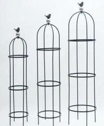 Trellis/Obelisk Bird on Globe Med 12x54 Metal