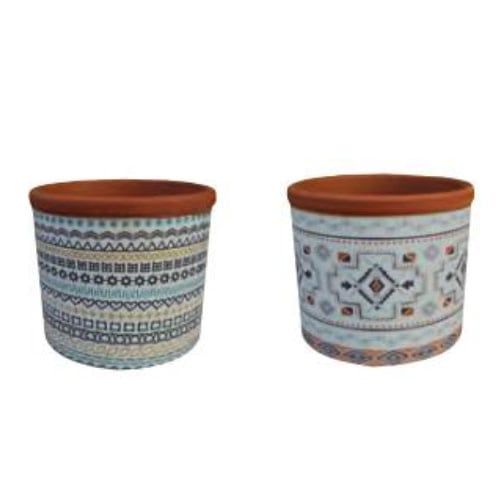 Pot Thebes Taper Asst Colors &amp; Designs 5x5 Terracotta