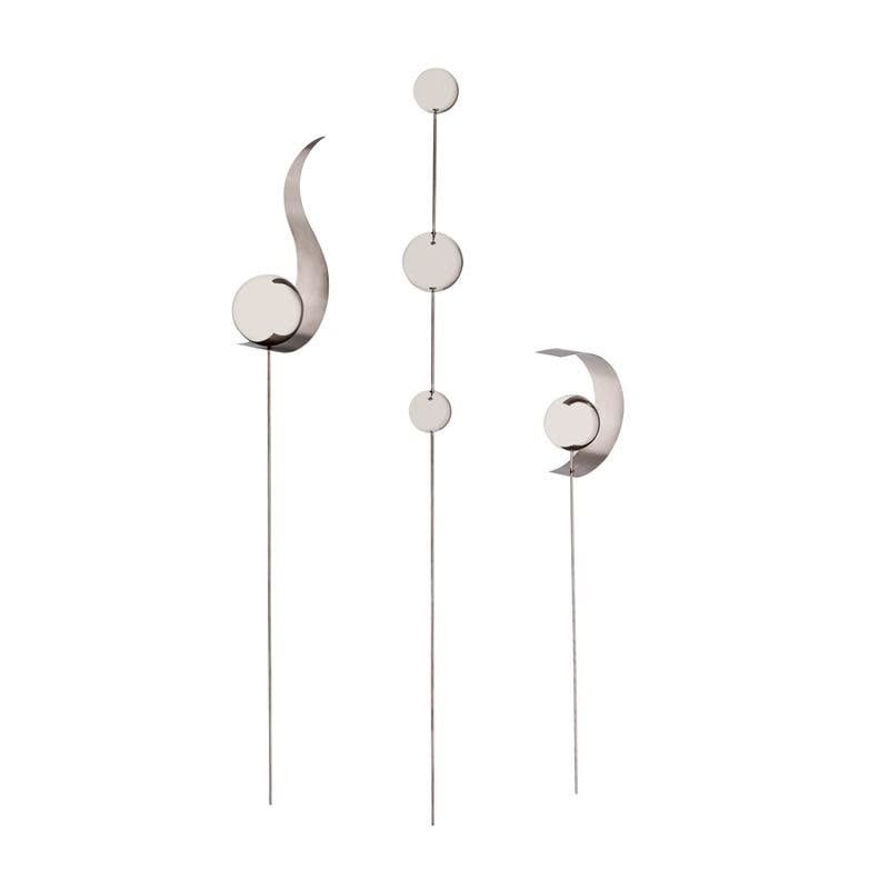 Garden Stake Globe/Curve Stainless Steel Asst 47H