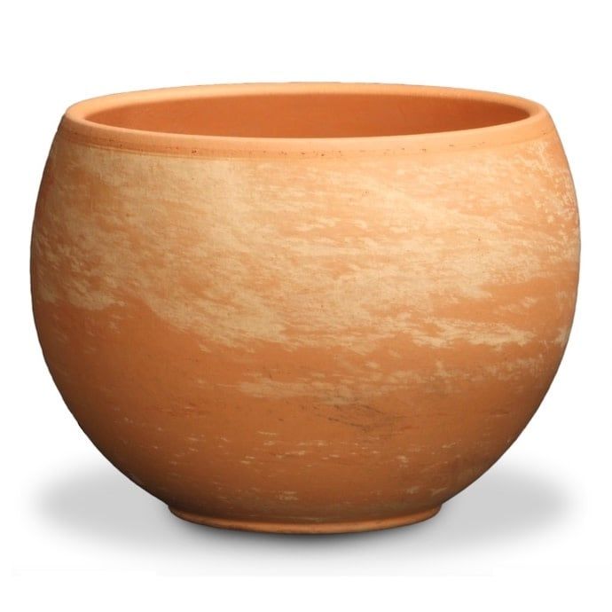 Pot Luna Sphere /Bowl 6.5" Light Marble Terracotta