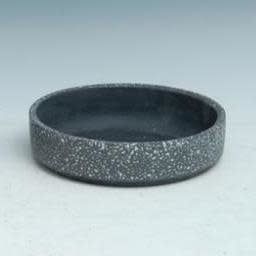 Pot/Low Bowl/Dish Black Speckled/Mosaic Sml 8x2 B/W Cement