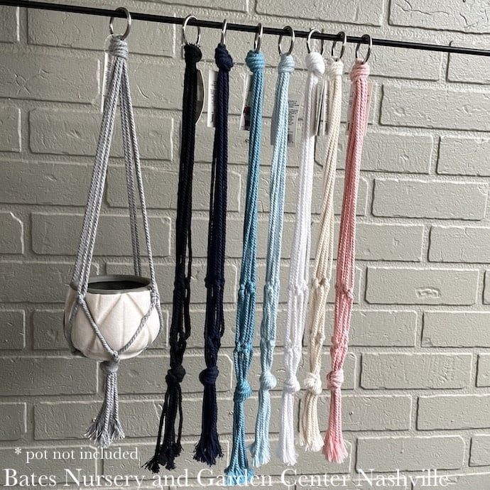Plant Hanger 18&quot; Macrame Mini Cotton Hanger Assorted Colors Primitive Planters