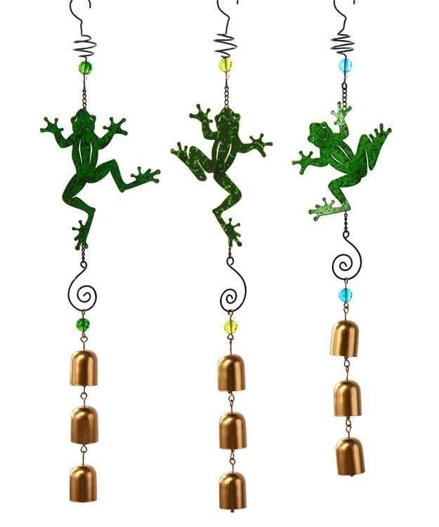 Wind Chime / Garden Bell / Mobile Frog 19H Asst Metal