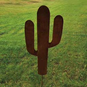 Garden Stake Cactus Silhouette Borcon Steel 17x50H