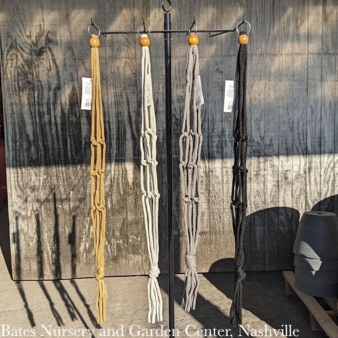 Plant Hanger 30&quot; Macrame Assorted Neutral Colors Primitive Planters