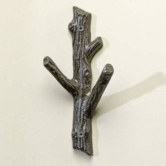 Wall Hook Tree Branch 3-Hook 4x2x7 Cast Iron