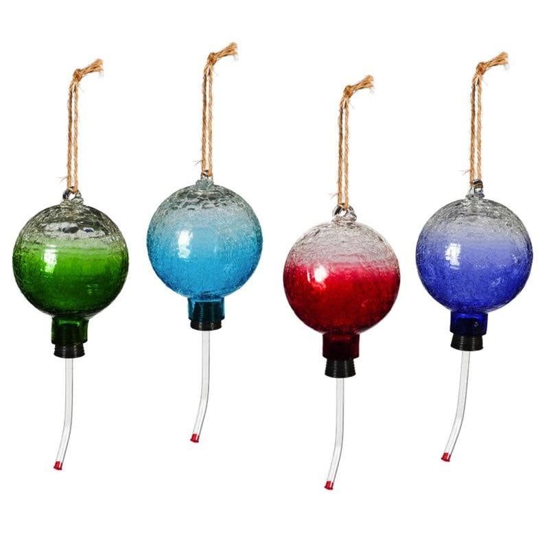 Bird Feeder Hummingbird Crackled Ombre Glass Asst