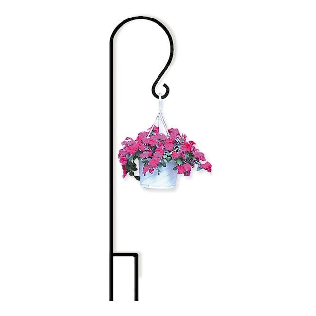 Shepherd Hook Single Short 5&#39;4&quot; Black Metal 5/8&quot; Thick