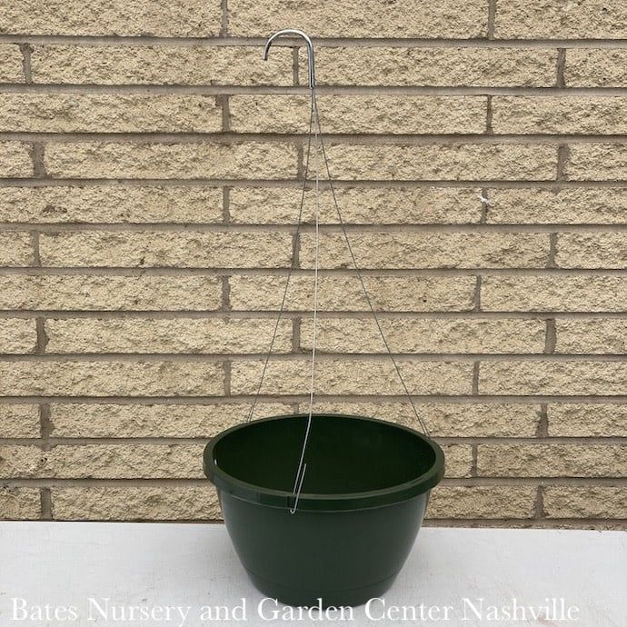 10&quot; Hanging Basket Green Plastic w/ 3-Wire Hanger