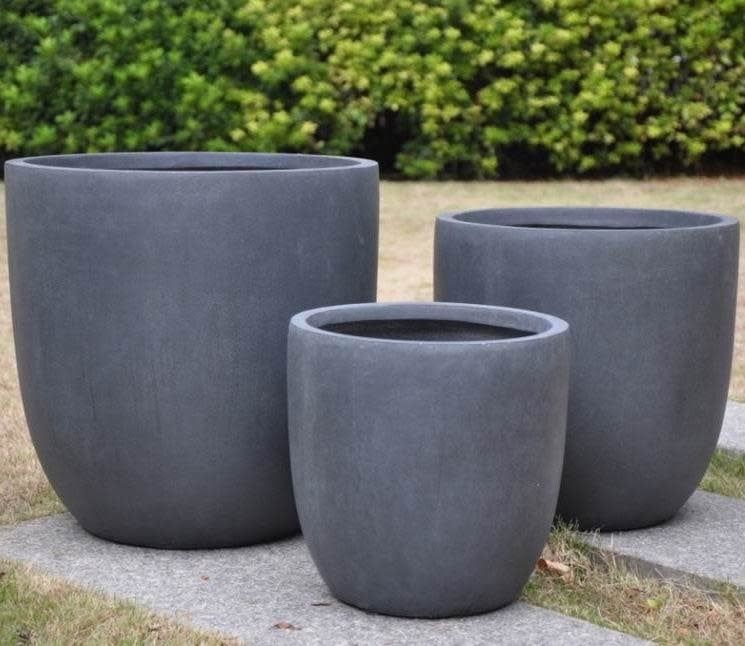 Pot Smooth Egg Planter Sml 10x12 Asst FiberClay