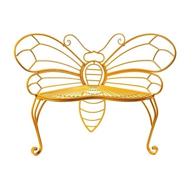 Bench/Chair/Seat Bee 44x24x34 Yellow Iron