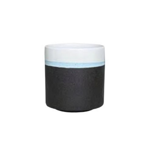 Pot Noah Multi-Tone Cylinder w/Plant Stand Lrg 7x7.5 Black/White