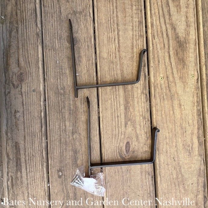 Railing Brackets Pair Wall Mount 6x8 Black Metal