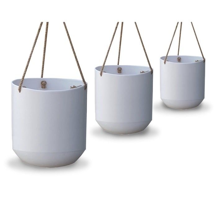 Pot Hanging Bucket Med 8x8 White