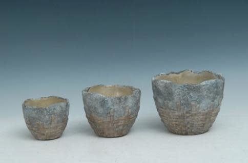 Pot Weave Decor Lrg 8x6 Cement