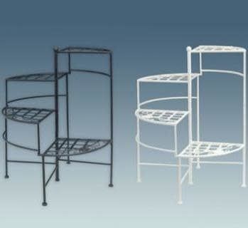 Plant Stand Spiral Stair Round 20x26 Metal Black/White