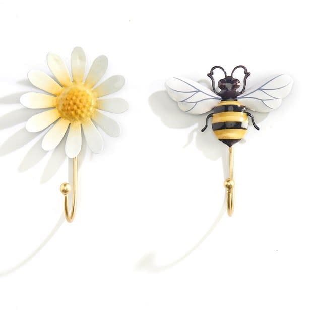 Wall Hook Bee/Daisy 1-Hook Asst 4x5 Metal