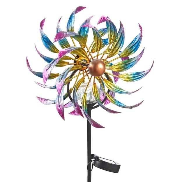 Wind Spinner / Garden Stake Kinetic Spinning Solar 52H