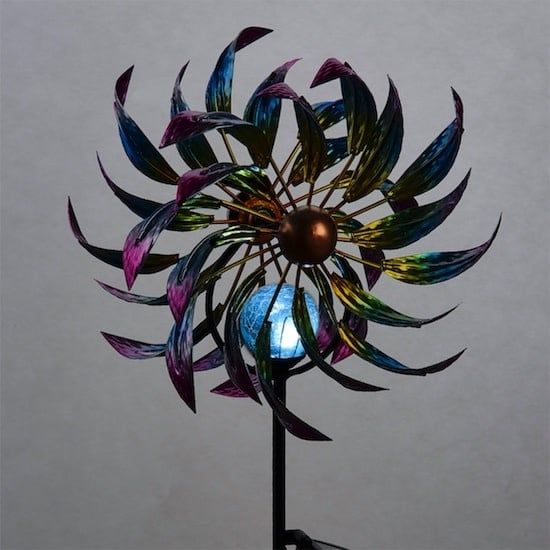 Wind Spinner / Garden Stake Kinetic Spinning Solar 52H