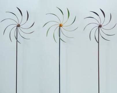 Wind Spinner / Garden Stake Simple Asst Metal 71.5H