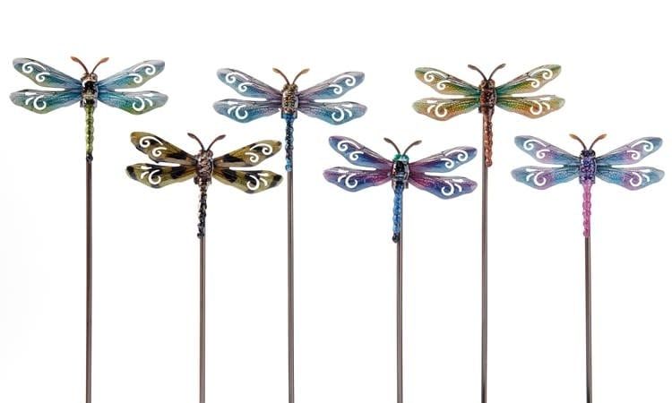 Plant Pick / Garden Stake Dragonfly Asst 22H