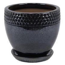 Pot Tanger Egg Pot Collection Lrg 13x11.75 w/Saucer Asst Styles/Colors