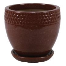 Pot Tanger Egg Pot Collection Lrg 13x11.75 w/Saucer Asst Styles/Colors