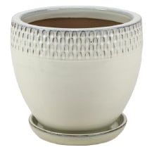 Pot Tanger Egg Pot Collection Lrg 13x11.75 w/Saucer Asst Styles/Colors