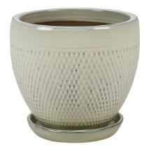 Pot Tanger Egg Pot Collection Lrg 13x11.75 w/Saucer Asst Styles/Colors