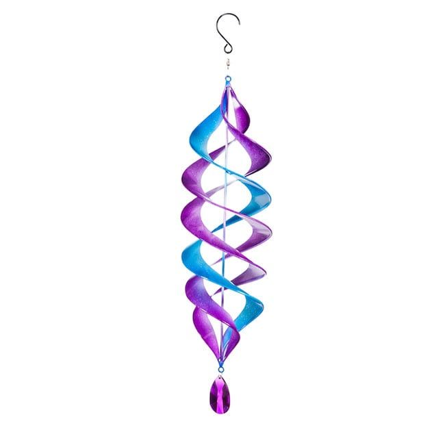 Hanging Wind Twirler/Spinner w/Gem Blue/Pink
