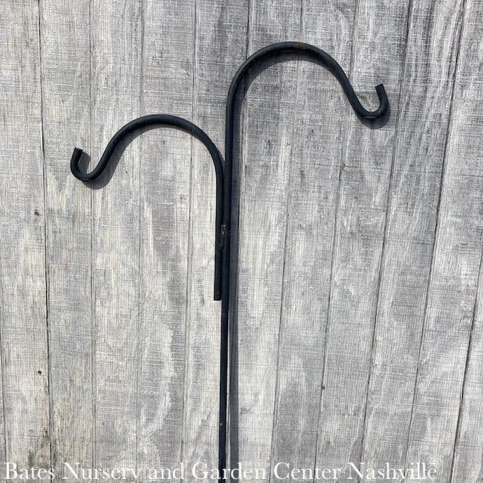 Crane/Shepherd Hook Short Double Off Set 5'4" H Black Metal 1/2" Thick