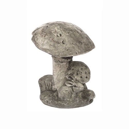 Statuary Small Mushrooms w/Bunny 9x8x8 Concrete