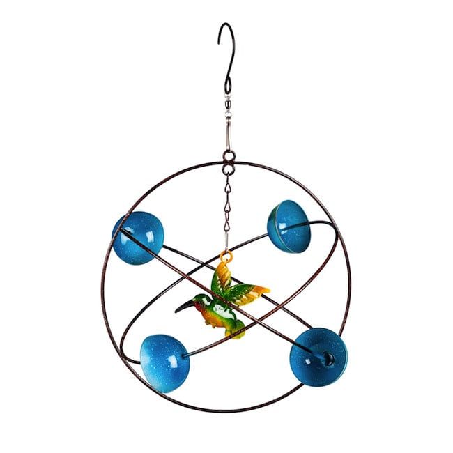 Hanging Wind Twirler/Spinner Blue Circles Hummingbird