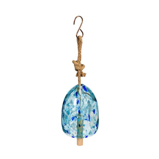 Bell/Chime Art Glass Speckle 5.5x7.5 Lt Blue