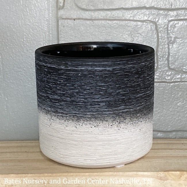 Pot Jasper 2-Tone Cylinder Sml 4x4 Textured Black &amp; White
